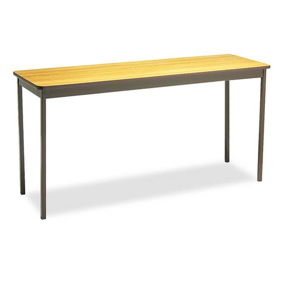 Barricks Utility Table, Rectangular, 60w X 18d X 30h, Oak/brown Ut1860-lq 1 Each