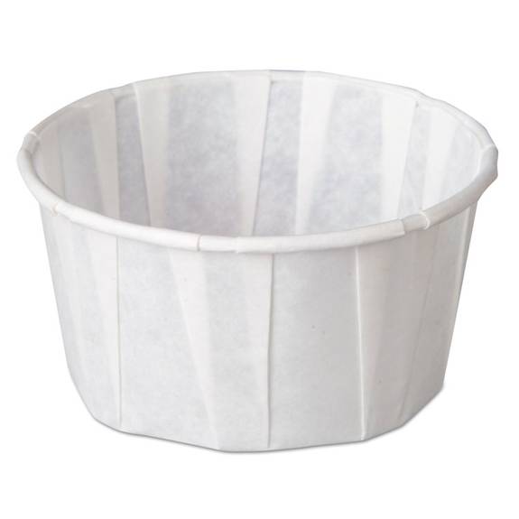 Genpak  Squat Paper Portion Cup, Pleated, 4 Oz, White, 5000/carton F400 5000 Case