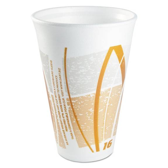 Dart  Impulse Hot/cold Foam Drinking Cups, 16 Oz, White/orange/gray, 1000/carton 35941/07 1000 Case