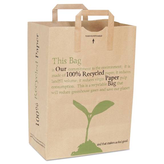 Duro Bag Handled Paper Bags, Kraft, 7 X 12 X 17, 300/bundle 45003 1 Package
