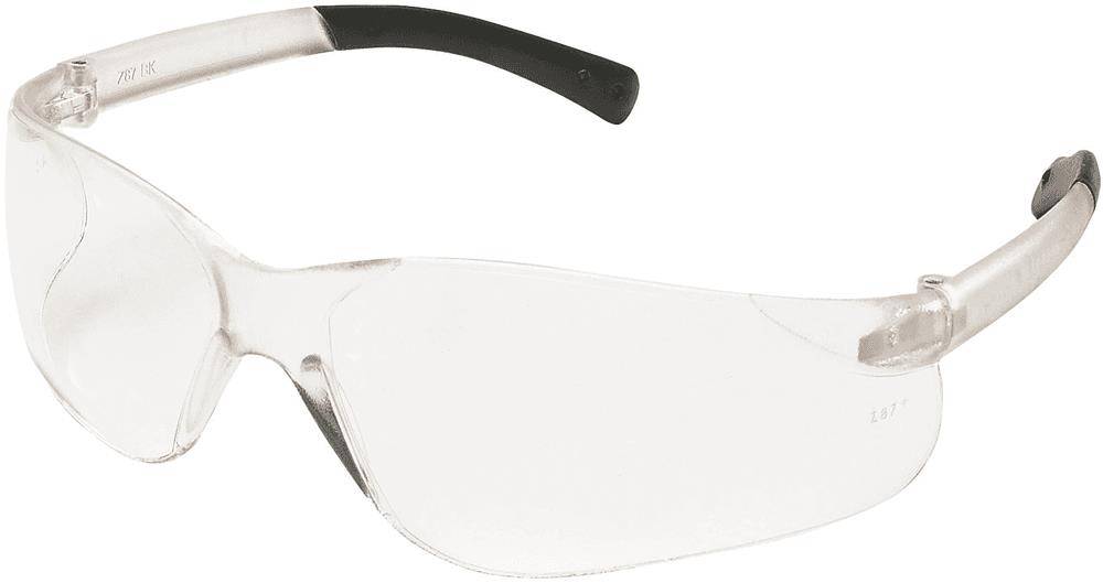 Mcr  Safety Bearkat Safety Glasses, Wraparound, Black Frame/clear Lens Bk110 1 Each