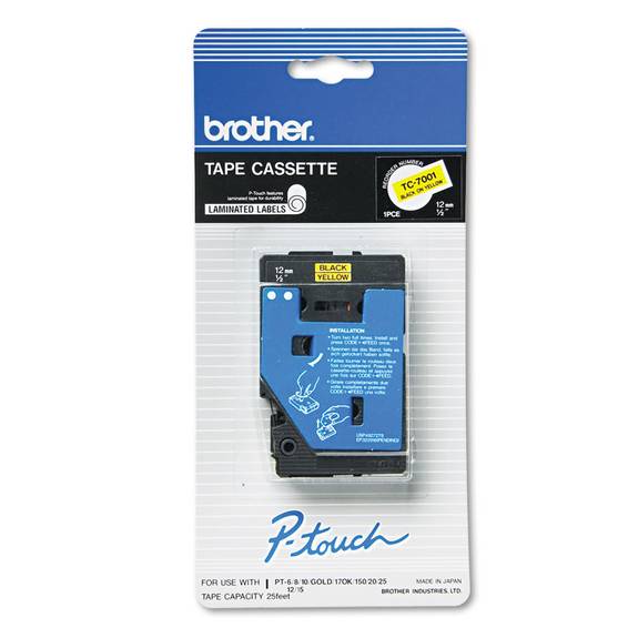 Brother P Touch  Tc Tape Cartridge For P-touch Labelers, 1/2