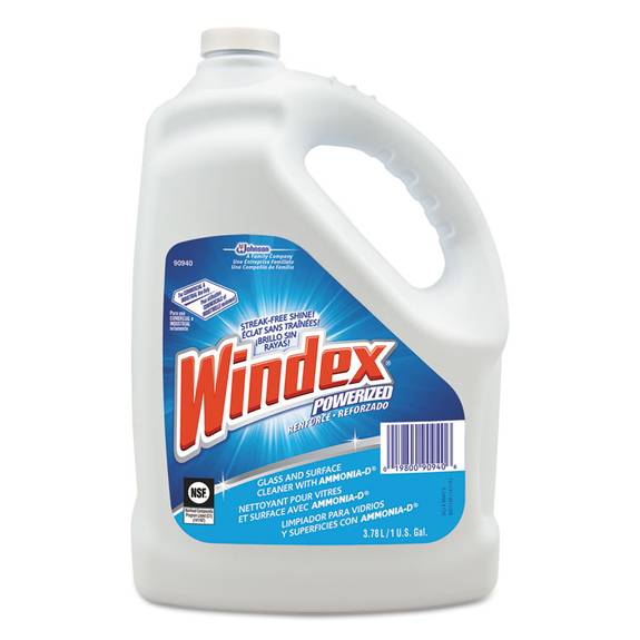 Windex  Powerized Formula Glass & Surface Cleaner, 1gal Bottle, 4/carton 90940ct 4 Case