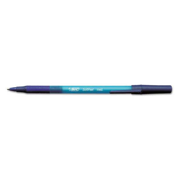 Bic  Soft Feel Stick Ballpoint Pen, Blue Ink, 1mm, Medium, Dozen Sgsm11 Blu 1 Dozen