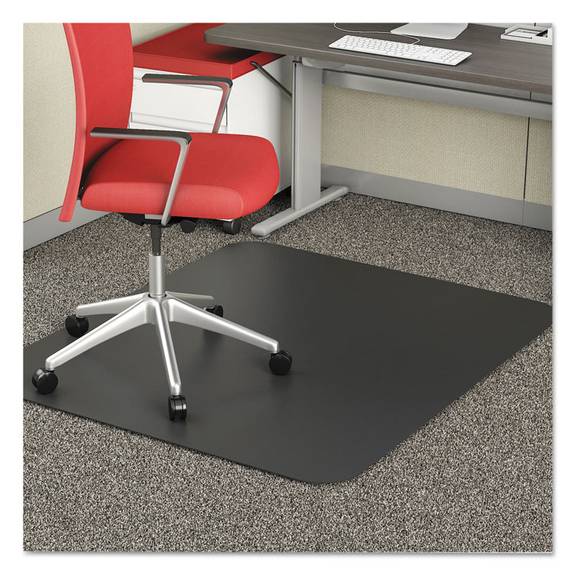 Deflecto  Economat Occasional Use Chair Mat For Low Pile Carpet, 46 X 60, Rectangular, Bk Cm11442fblk 1 Each