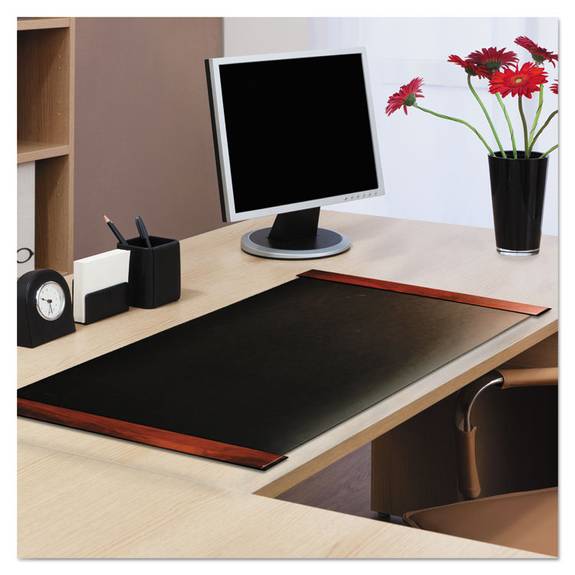 Carver  Desk Pad With Wood End Panels, 38 X 21, Mahogany Finish Cw02043 1 Each