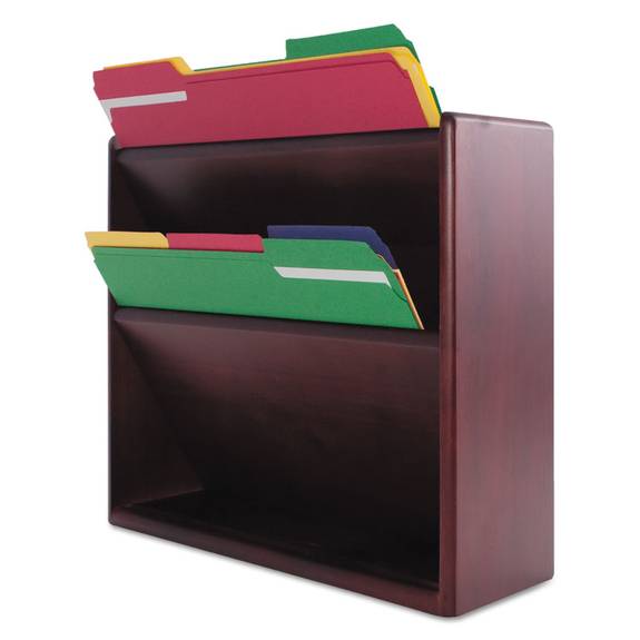 Carver  Hardwood Double Wall File, Letter, Two Pocket, Mahogany Cw09623 1 Each