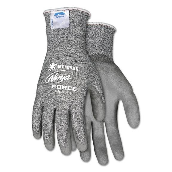 Mcr  Safety Ninja Force Polyurethane Coated Gloves, X-large, Gray, Pair N9677xl 1 Pair
