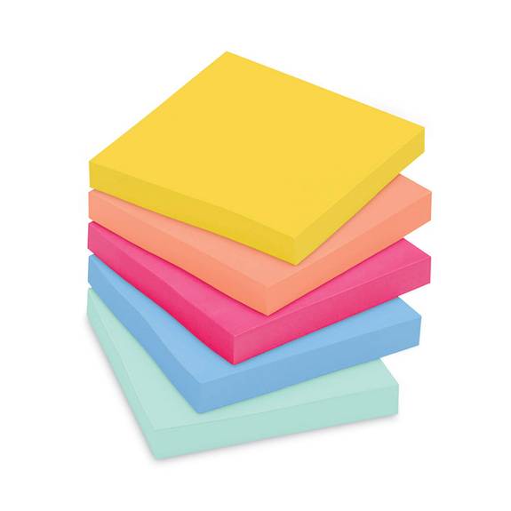 Post-it Super Sticky Notes 3 x 3 Summer Joy Collection 90 Sheets/Pad 12 Pads/Pack (654-12SSJOY)