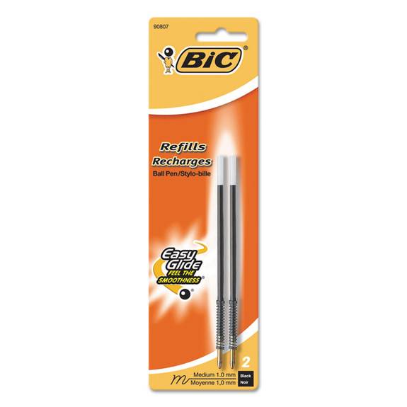 Bic  Refill For Velocity, A.i., Pro+ Retractable Ballpoint, Medium, Blk, 2/pack Mrc21 Blk 2 Package