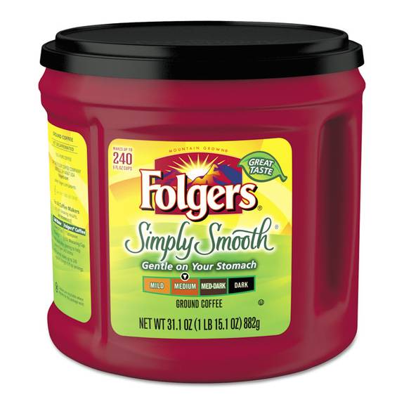 Folgers  Coffee, Simply Smooth, 31.1 Oz Canister 2550020513 1 Each