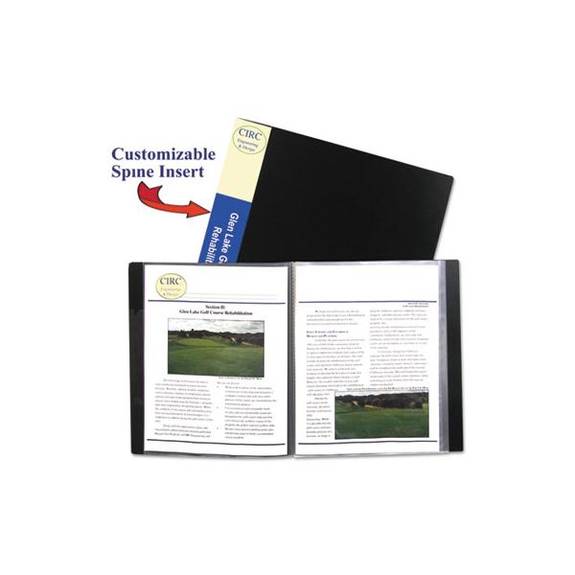 C Line  Bound Sheet Protector Presentation Book, 24 Sleeves, 11 X 8-1/2, Black 33240 1 Each