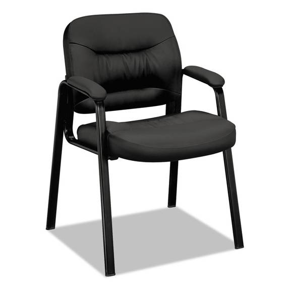 Hon  Vl640 Series Leather Guest Leg Base Chair, Black Bsxvl643sb11 1 Each