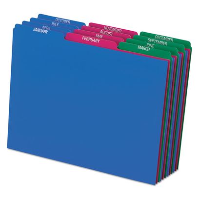 Pendaflex Top Tab File Guides, Monthly/jan-dec, 1/3 Tab, Polypropylene ...