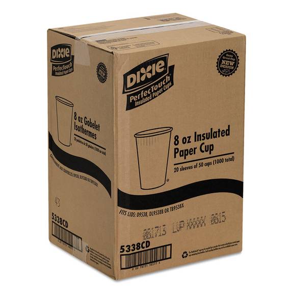 Dixie PerfecTouch Hot Cups Paper 8oz Coffee Dreams Design 50/Pack