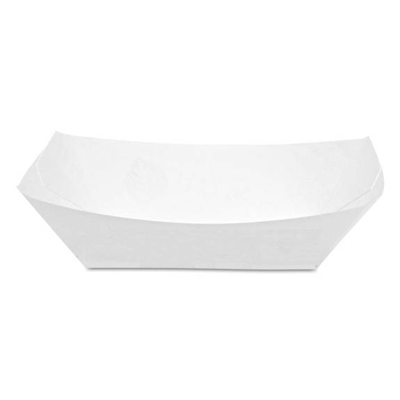 Dixie  Kant Leek Polycoated Paper Food Tray, 4 7/10x6 1/2x1 3/5, White, 250/bg, 4/ct Dix Kl100w8 4 Case