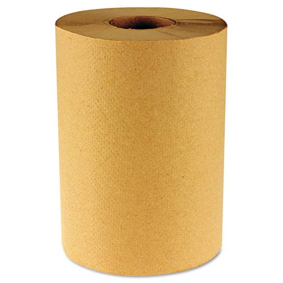 Hardwound Paper Towels, Nonperforated 1-Ply Kraft, 800ft, 6 Rolls/Cart