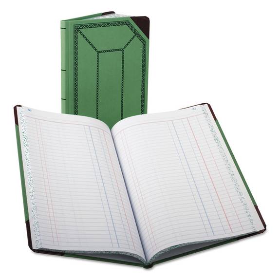 Boorum   Pease  Record/account Book, Journal Rule, Green/red, 150 Pages, 12 1/2 X 7 5/8 6718150j 1 Each