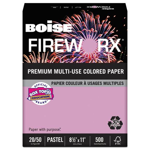 Boise  Fireworx Colored Paper, 20lb, 8-1/2 X 11, Echo Orchid, 500 Sheets/ream Mp2201-or 1 Ream