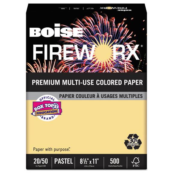 Boise  Fireworx Colored Paper, 20lb, 8-1/2 X 11, Boomin' Buff, 500 Sheets/ream Mp2201-bf 1 Ream