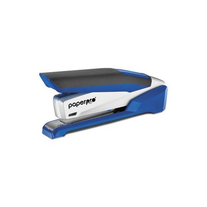 Inpower One-Finger 3-In-1 Desktop Stapler, 28-Sheet Capacity, Blue/Silver