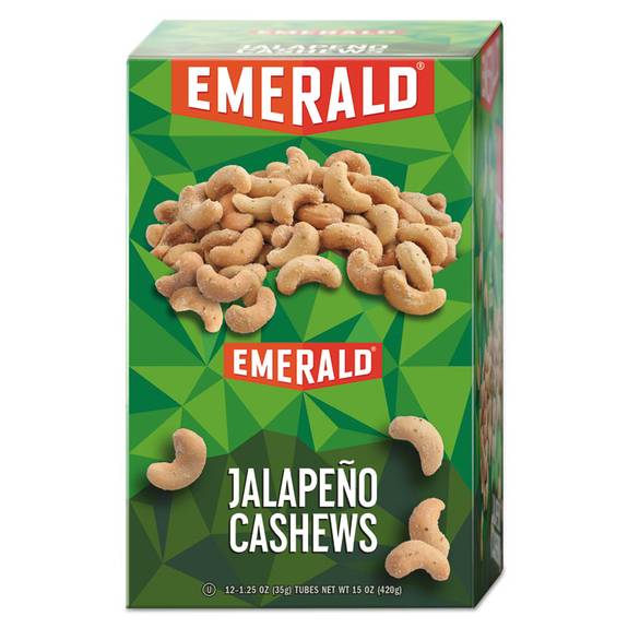 Emerald  Snack Nuts, Jalapeno Cashews, 1.25 Oz Tube, 12/box 94217 12 Box