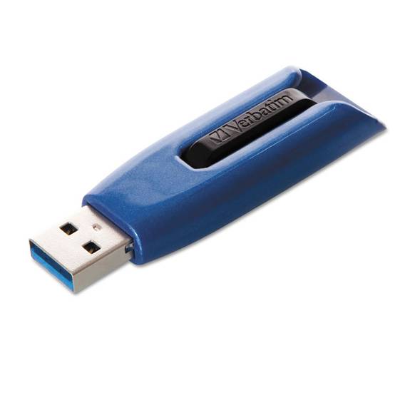 Verbatim  V3 Max Usb 3.0 Drive, 128gb, Blue 49808 1 Each