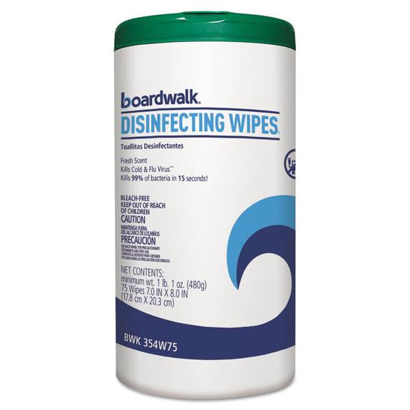 Boardwalk  Disinfecting Wipes, 8 X 7, Fresh Scent, 75/canister, 6 Canisters/carton 87-075f956 6 Case