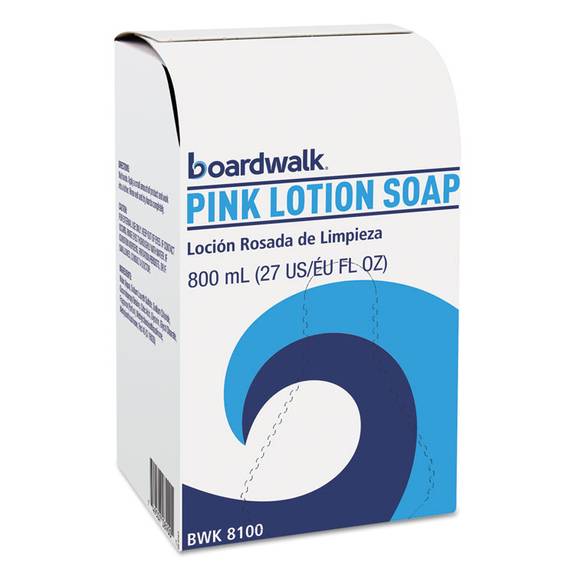Boardwalk  Mild Cleansing Pink Lotion Soap, Floral-lavender, Liquid, 800ml Box, 12/carton 8100 12 Case