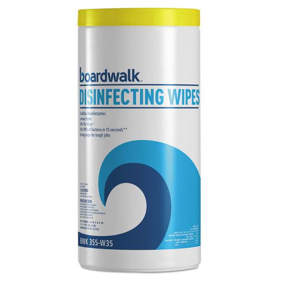 Boardwalk  Disinfecting Wipes, 8 X 7, Lemon Scent, 35/canister, 12 Canisters/carton 87-035l956 12 Case