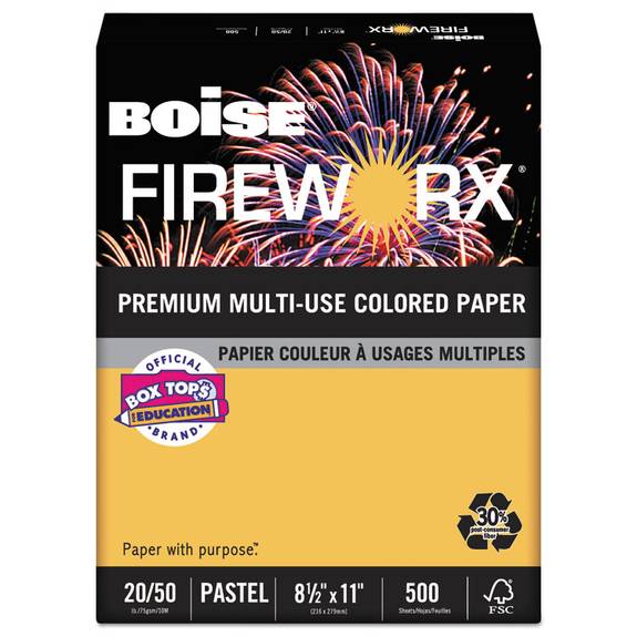 Boise  Fireworx Colored Paper, 20lb, 8-1/2 X 14, Golden Glimmer, 500 Sheets/ream Mp2204grp 1 Ream
