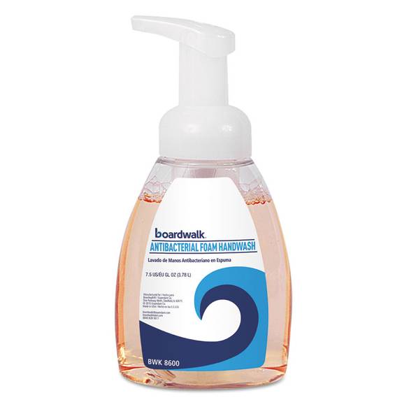 Boardwalk  Antibacterial Foam Hand Soap, Fruity, 7.5oz Pump Bottle, 6/carton Bwk8600 6 Case