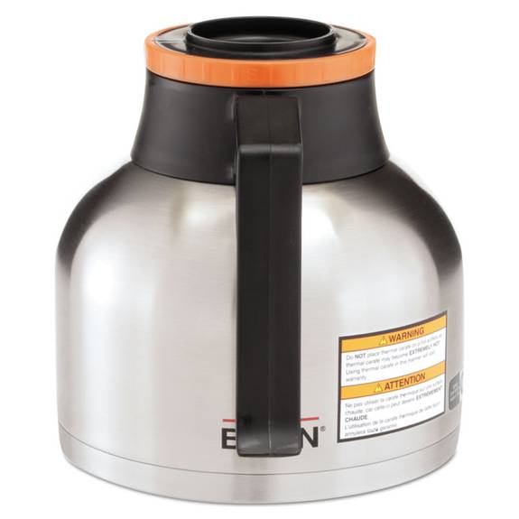 Bunn  1.9 Liter Thermal Carafe, Stainless Steel/ Black And Orange (decaf) 51746.0003 1 Each