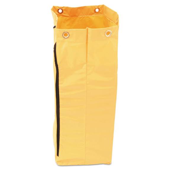 Rubbermaid Commercial 1966719 Zippered Vinyl Cleaning Cart Bag, 24gal, 17  1/4w x 10 1/2d x 30 1/2h, Yellow