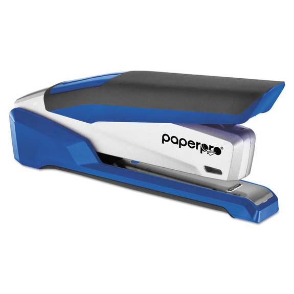 InPower Spring-Powered Premium Desktop Stapler, 28-Sheet Capacity, Blue-Silver