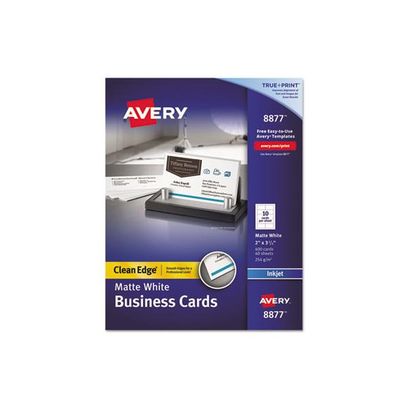 True Print Premium Clean Edge Business Cards, Inkjet, 2 X 3.5, White, 10 Cards/Sheet, 40 Sheets/Box