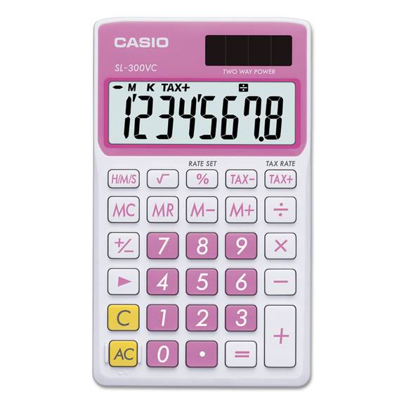 Casio  Sl-300vcpk Handheld Calculator, 8-digit Lcd, Pink Sl-300vc-pk 1 Each