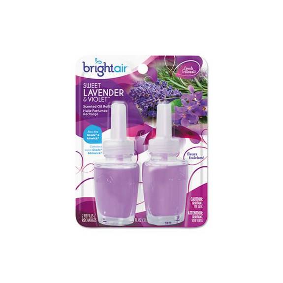 Bright Air  Electric Scented Oil Refill, Sweet Lavender/violet, 0.67oz Jar, 2/pack 900270pk 2 Package