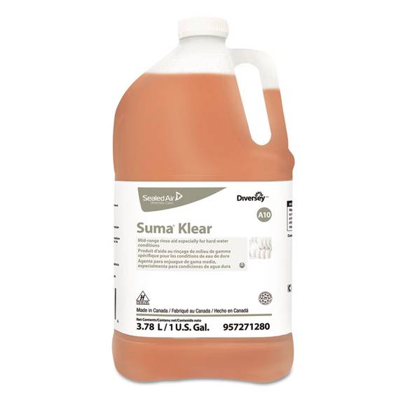 Diversey  Suma Klear A10 Rinse Aid, 1 Gal Bottle, 4/carton 957271280 4 Case
