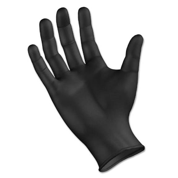 Boardwalk  Disposable General Purpose Powder-free Nitrile Gloves, M, Black, 4.4mil, 100/box Bwk396mbx 100 Box