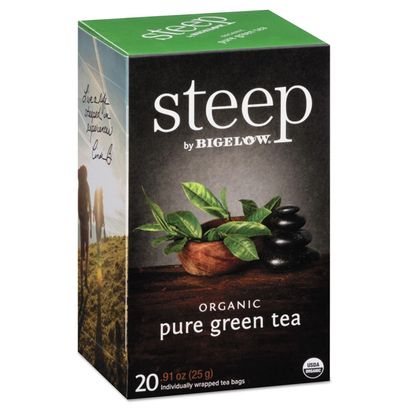 Steep Tea, Pure Green, 0.91 Oz Tea Bag, 20/Box