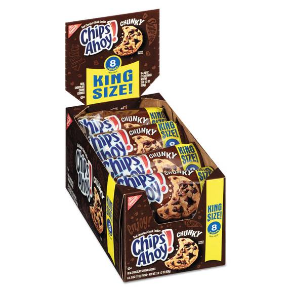 Nabisco  Chips Ahoy Chocolate Chip Cookies, King Size, 4.15 Oz Pack, 8/box 02954 8 Box