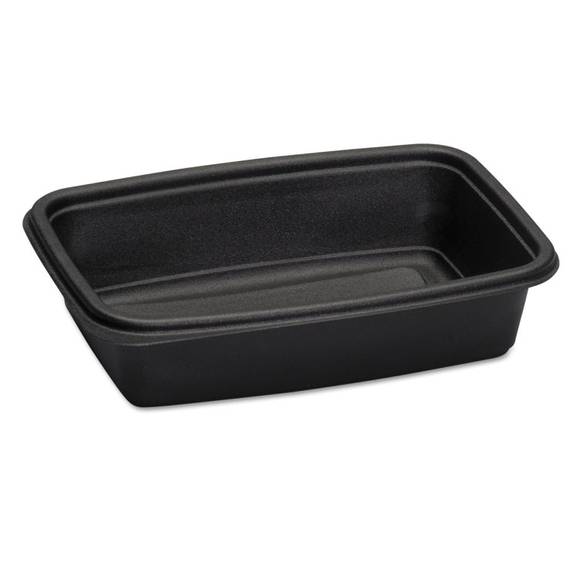 Genpak  Microwave-safe Containers,32 Oz, Plastic, Black, 8-3/4x6-1/8x2, 75/bag Fpr032-3l 300 Case