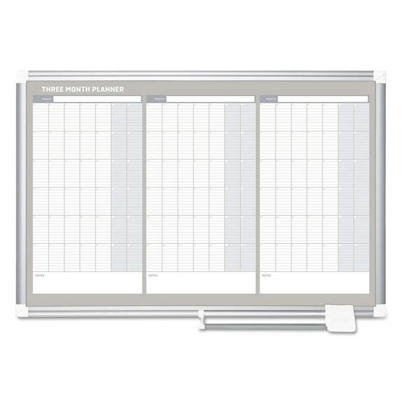 Mastervision  Magnetic Dry Erase Calendar Board, 36 X 24, Silver Aluminum Frame Ga03204830 1 Each