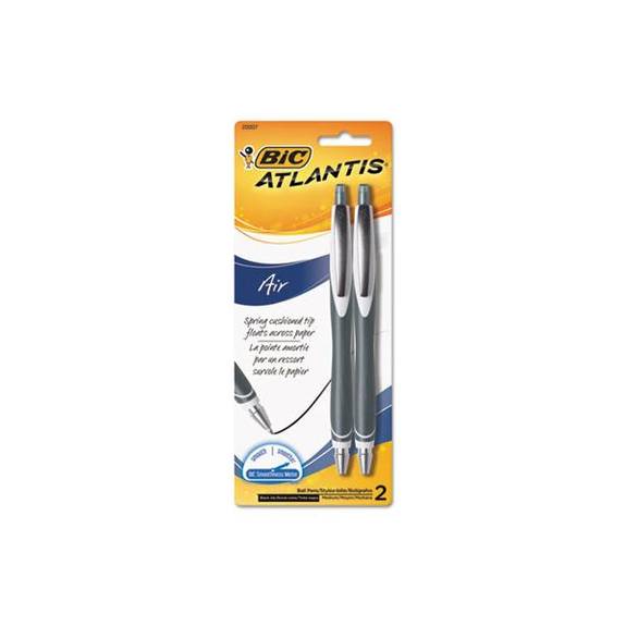 Bic  Atlantis Air Retractable Ballpoint Pen, Black, 2/pack Vcgrp21-blk 2 Package