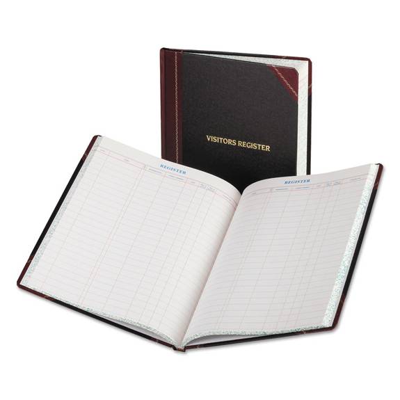 Boorum   Pease  Visitor Register Book, Black/red Hardcover, 150 Pages, 10 7/8 X 14 1/8 806 1 Each