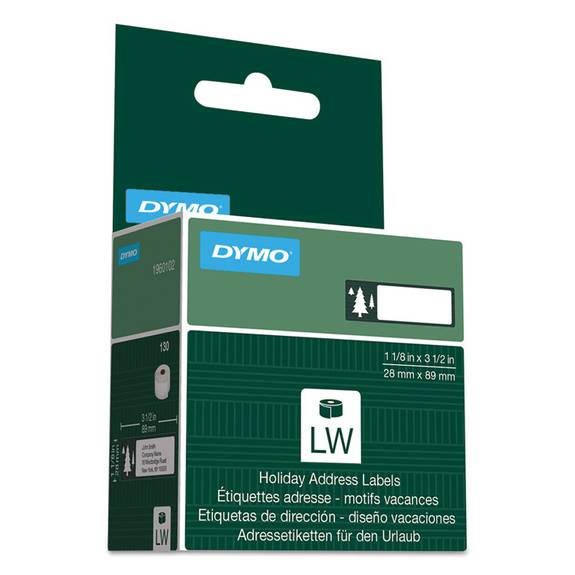Dymo  Holiday Labels, Trees, Green, 130 Labels/roll 1960102 1 Roll