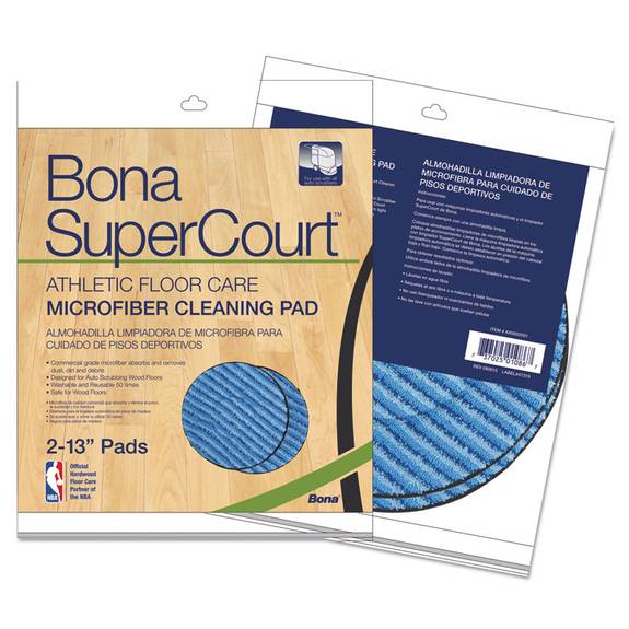 Bona  Supercourt Athletic Floorcare Microfiber Cleaning Pad, 13