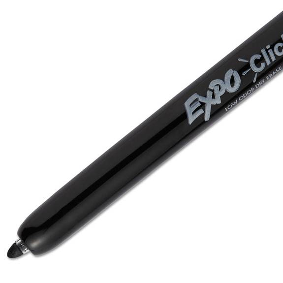 EXPO Click Dry Erase Marker, Fine Bullet Tip, Black, Dozen