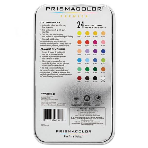 Prismacolor  Premier Colored Woodcase Pencils, 24 Assorted Colors/set 3597tht 24 Set